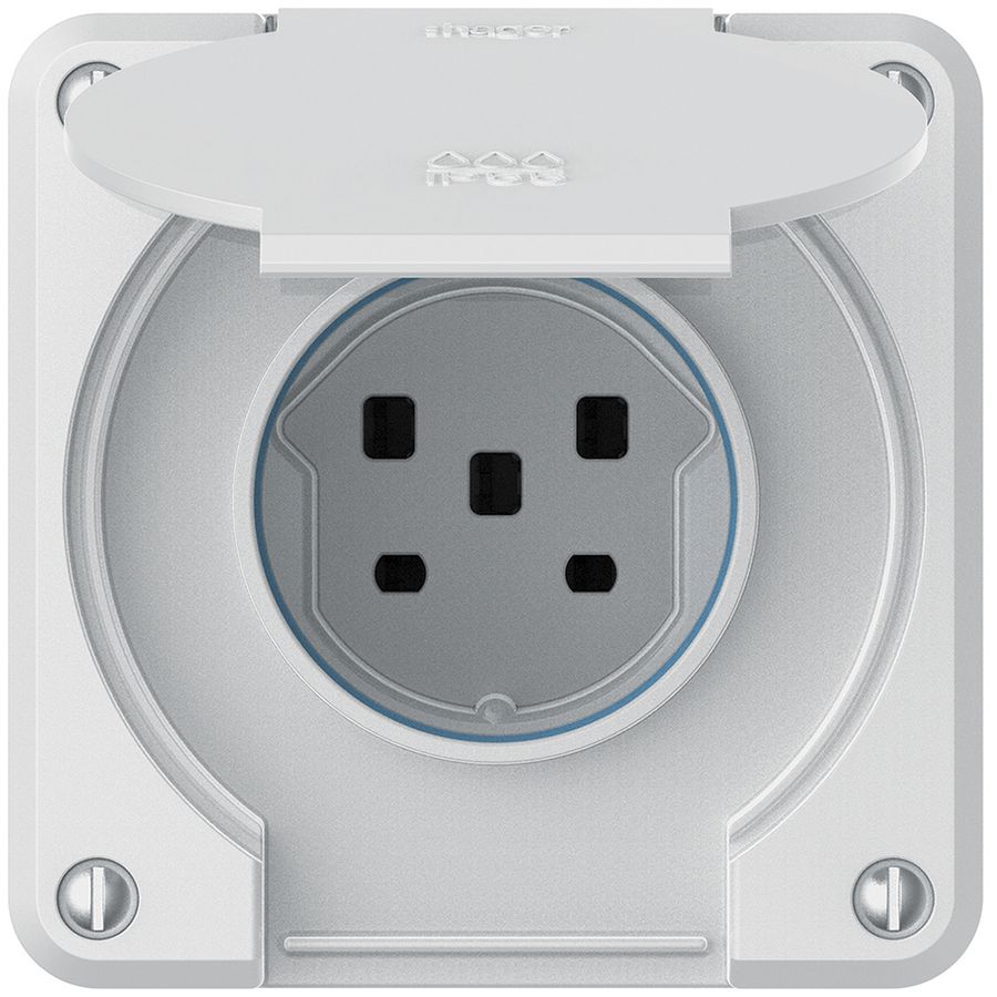 Steckdose robusto 1×Typ 25 IP55 weiss