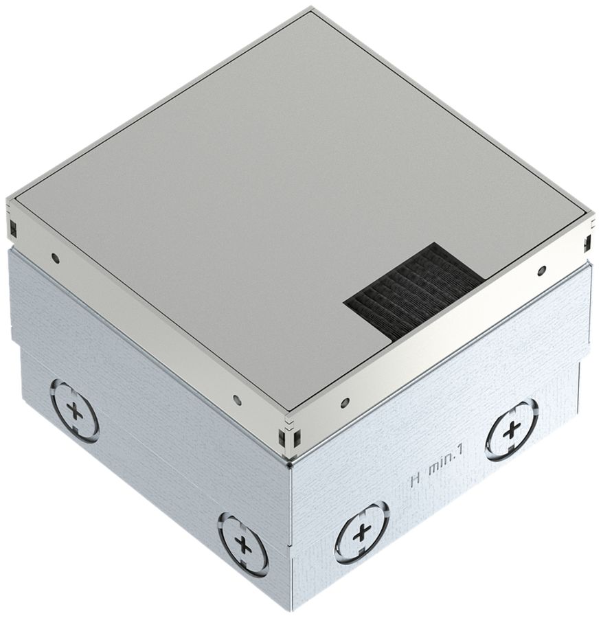 Boîte de sol Bettermann, UDHOME2, couvercle brossé, p.3 FLF a.réglette à brosse