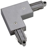 Eckverbinder SLV für 1-Phasen AP-Stromschiene, Erde aussen silbergrau