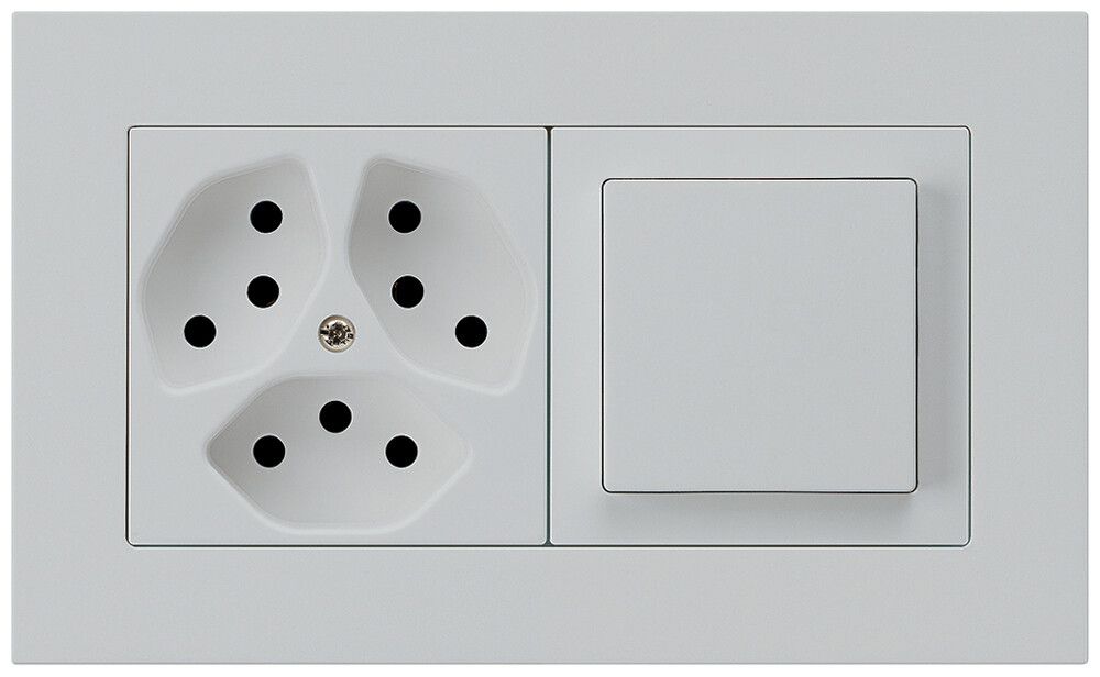 UP-Kombination kallysto.pro Gr.I-I horizontal 3×Typ 13+Schalter S3 lichtgrau