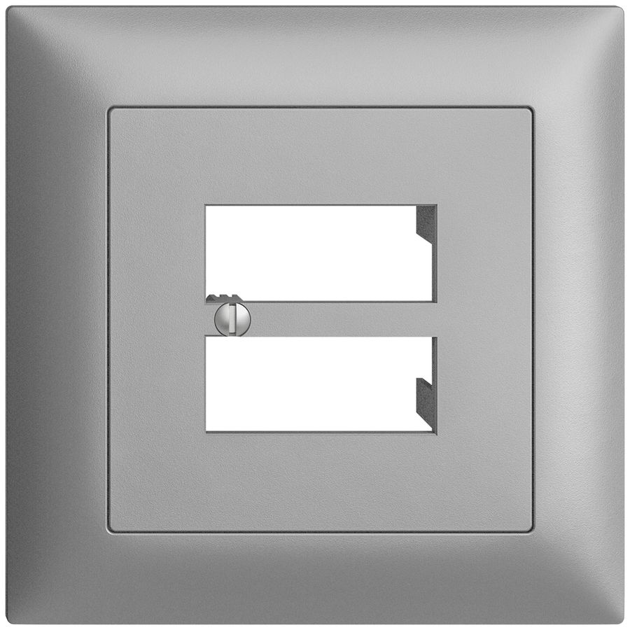 UP-Frontset EDIZIOdue silver 88×88mm 4×RJ45