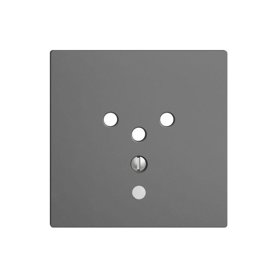 Placca frontale EDIZIOdue T12 grigio scuro 60×60mm con lente