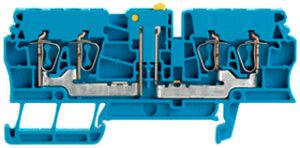 Borne de test sectionnable WM ZTR 2.5/4AN connexion à ressort 2.5mm² TS35 bleu