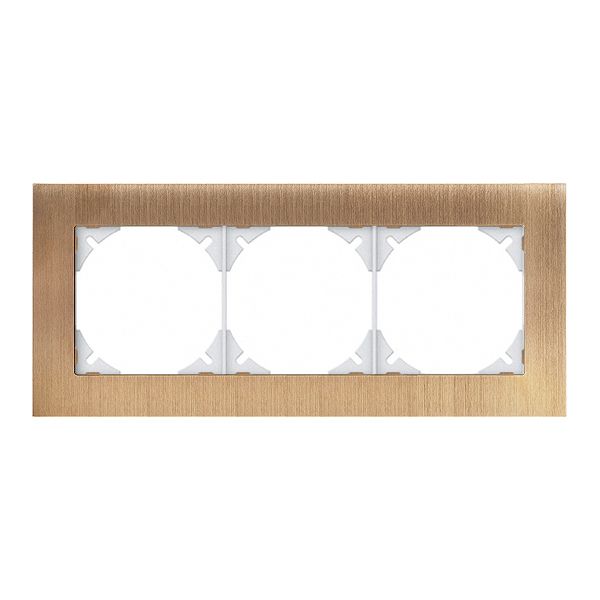 Abdeckrahmen EDIZIOdue prestige 1×3 messing champagne