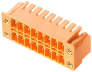 Connettore maschio WM SCDN brida THT 3.81mm 12L 90° 3.2mm stagnato arancione
