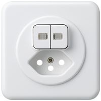 UP-Frontset basico 86×86mm weiss mit 2 Linsen für Kleinkombi S1/Typ 13