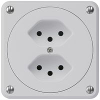 Presa INC robusto 2×tipo 13 grigio senza copercchio per combinazione