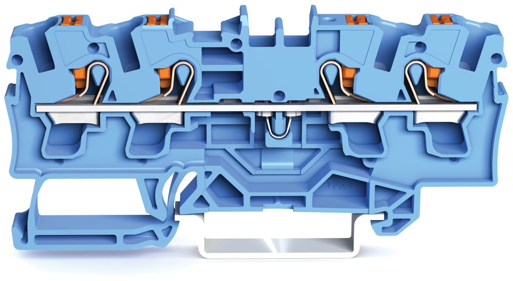Borne de passage WAGO TopJob-S 4mm² 4L bleu série 2204