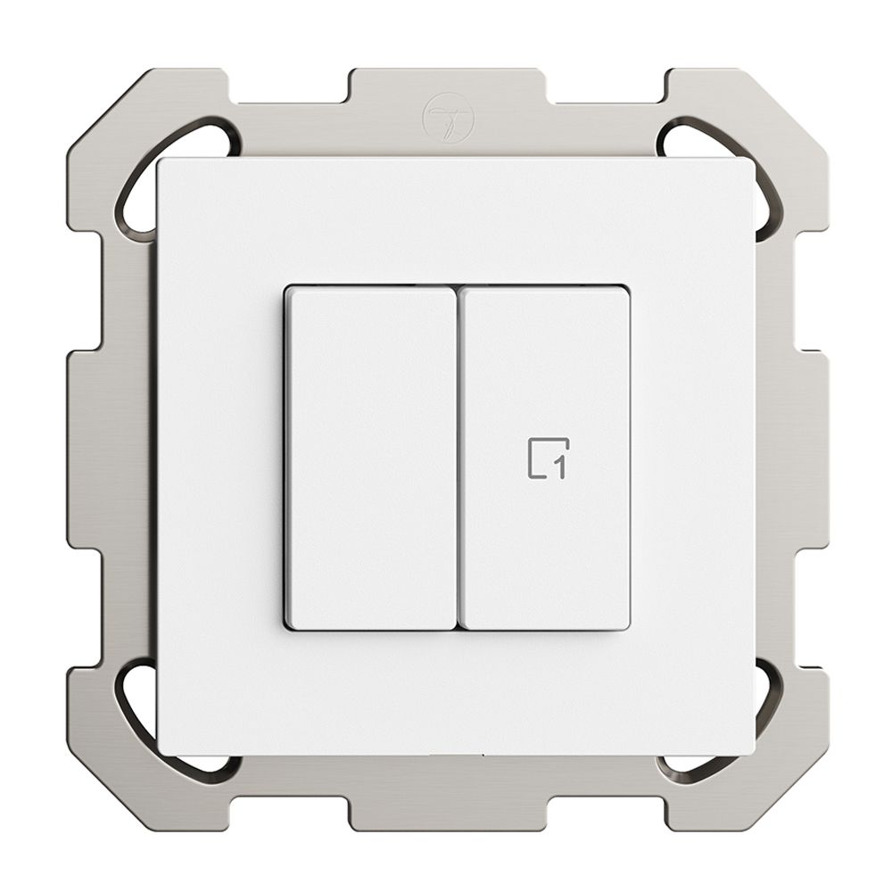 UP-Druckschalter 1K/2T Szene Edue Wiser weiss