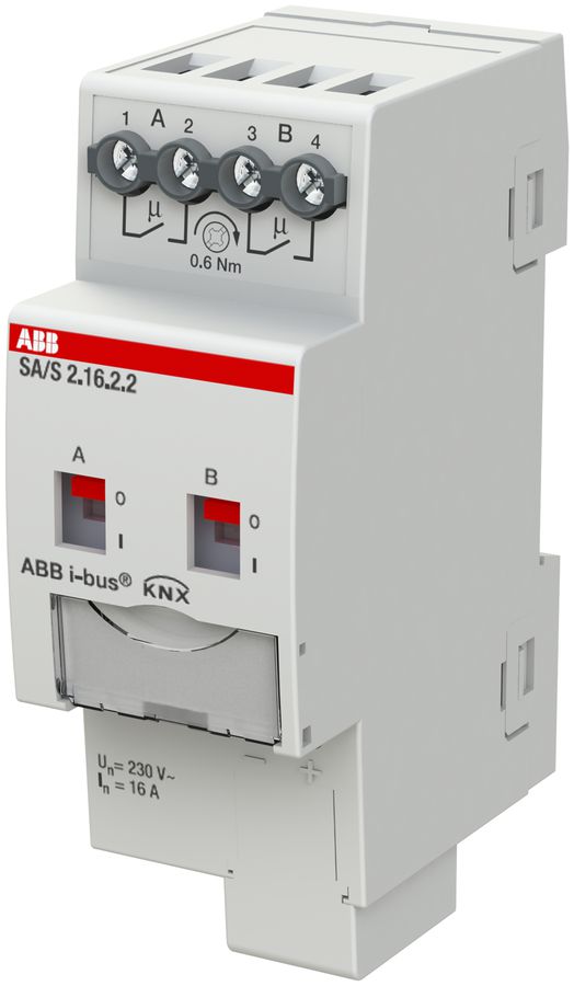 Attuatore-commutatore KNX AMD ABB SA/S2.16.2.2, 2-volte, 16A