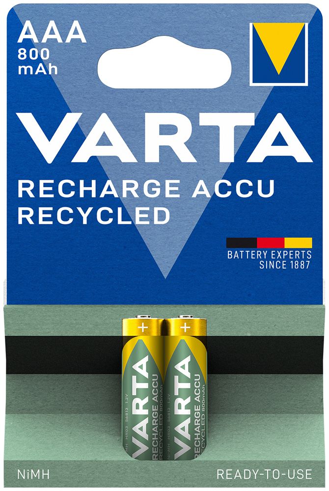 Accu VARTA HR03/AAA recyclé 0.8Ah, blister à 2 pièces