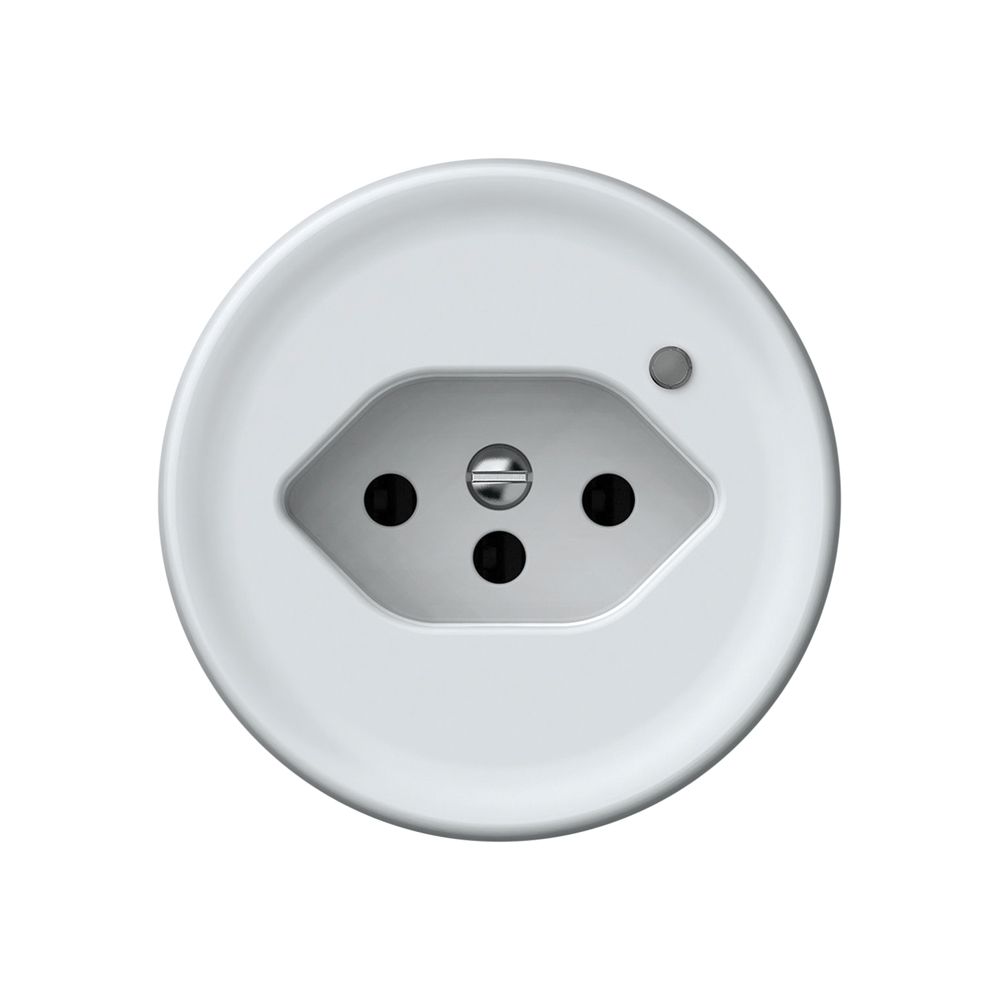 Steckdose origin 1×Typ 13 bel.grün 10A 230V 60×60mm weiss