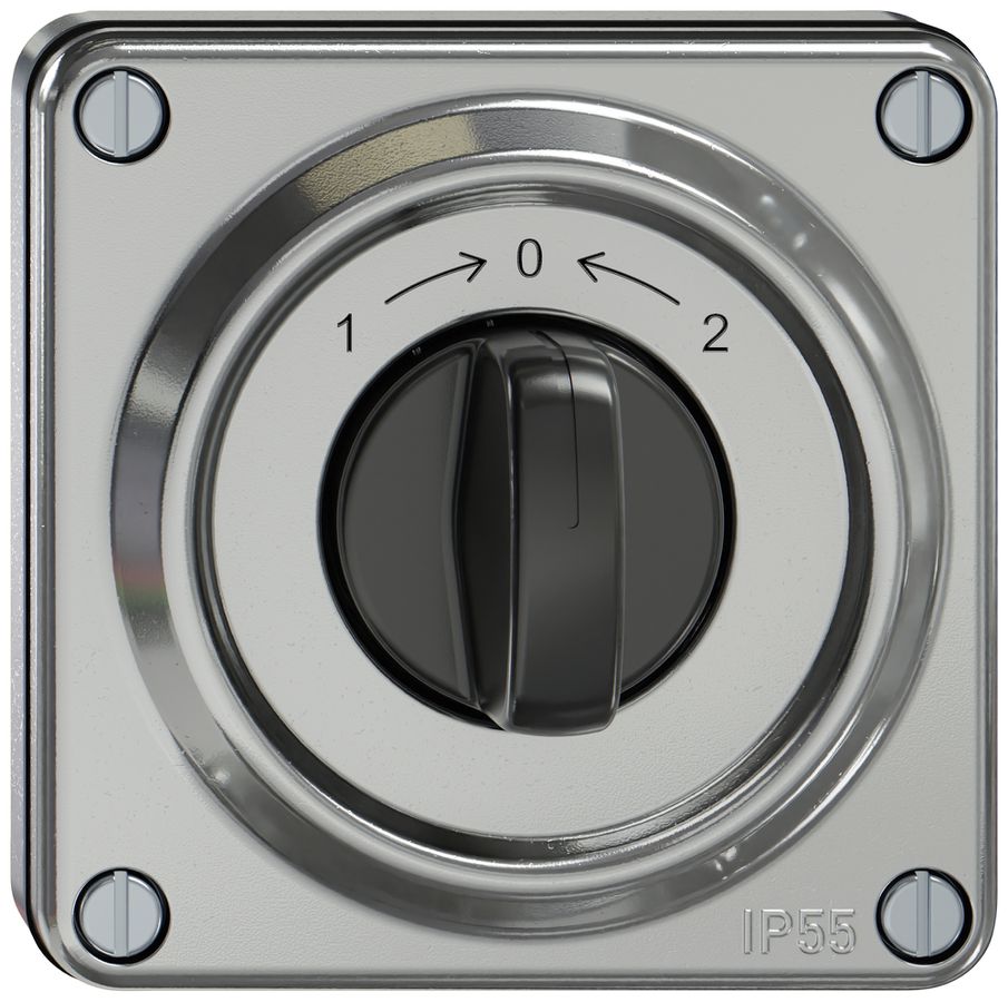 Contact pivotant ENC ELEMENT SNAPFIX® 1P 2F 16A 400V 1<-0->2 87×87×56mm alu