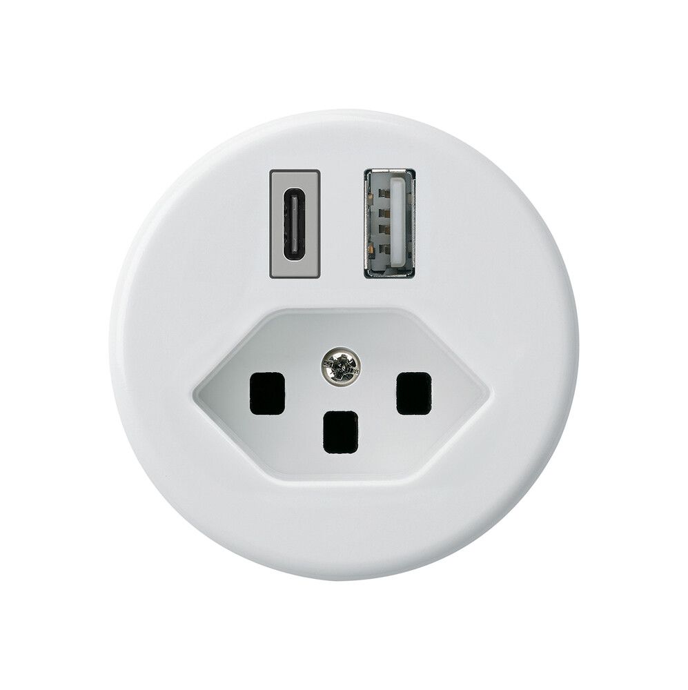 Prise de charge USB basico 18W PD 1×type A 1×type C type 23 blanc