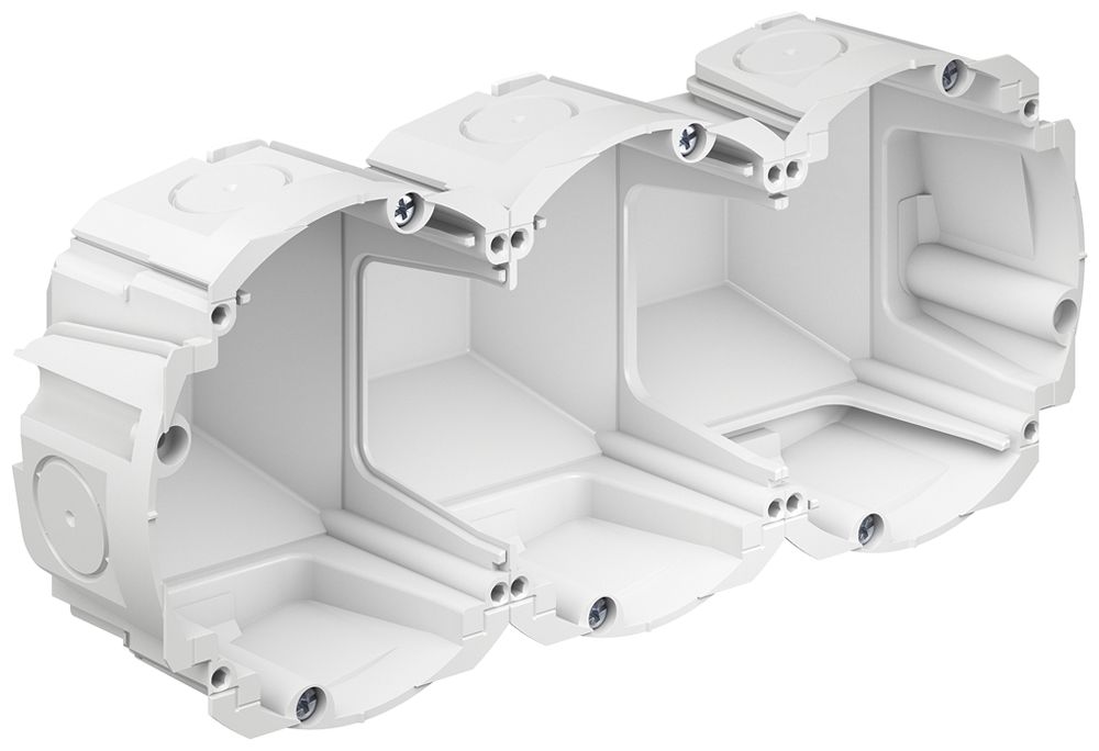 Hohlwanddose AGRO Quickbox H1 3×1 Ø83mm halogenfrei weiss