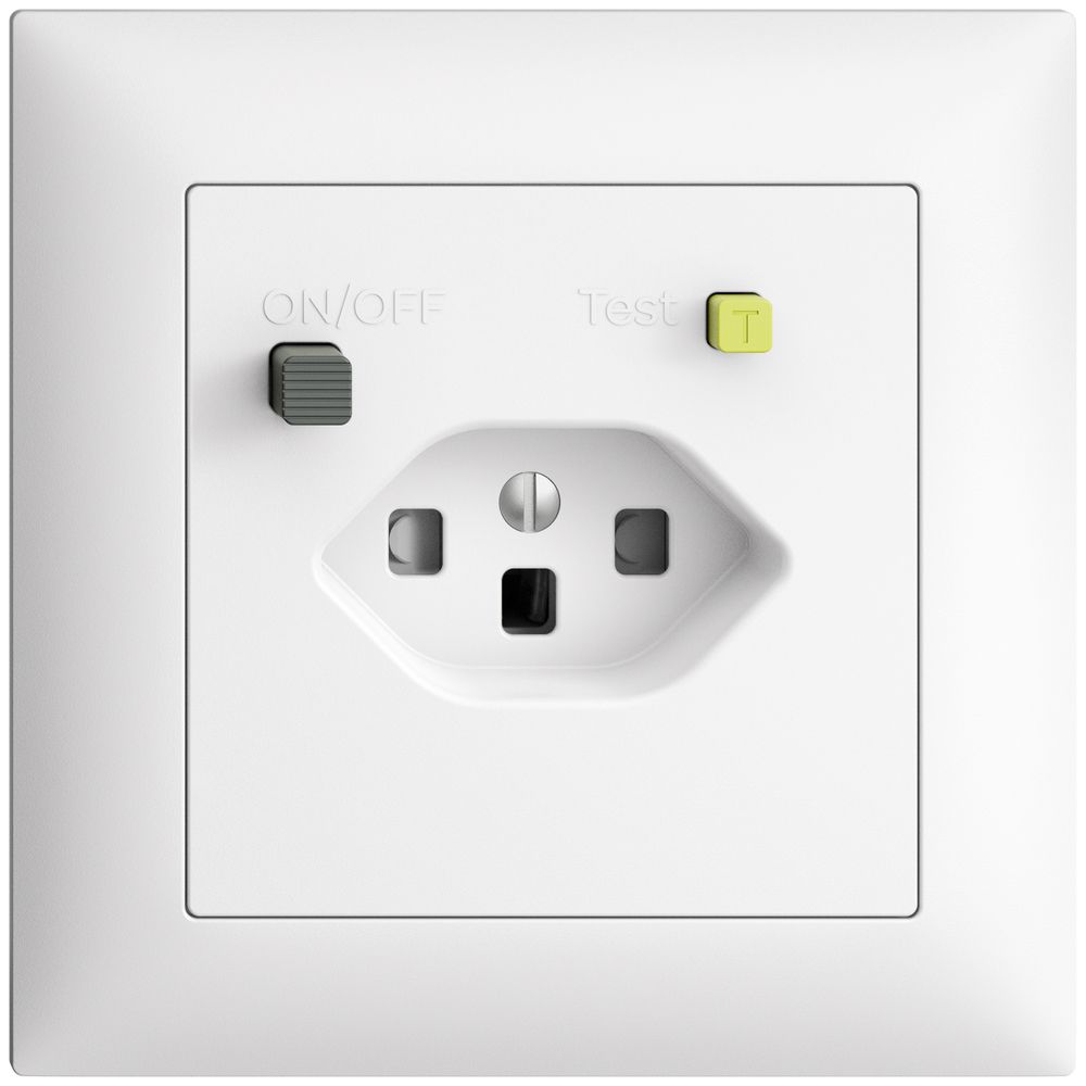 Prise ENC EDIZIOdue T23 FI 30mA FMI, shutter, blanc