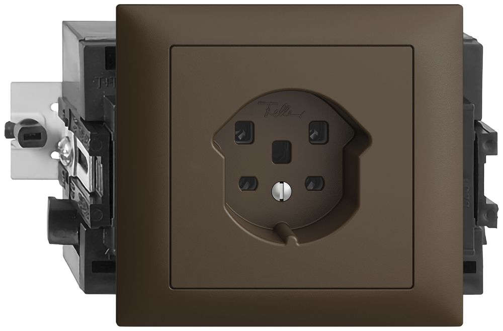 Prise INC EDIZIOdue T25 16A coffee 53mm, bornes à vis