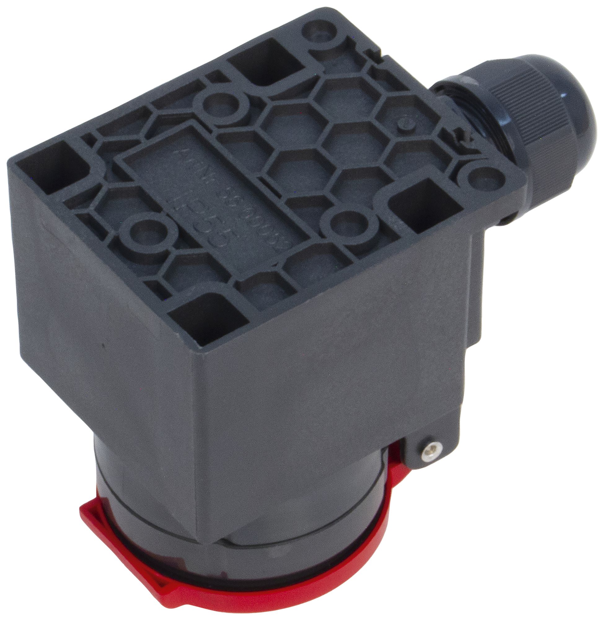 AP-Steckdose Steffen 1×T25 3P 16A 440V IP55 Deckel rot, schwarz