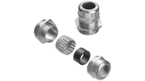 Edelstahl mit Gegenmutter und Zugentlastung