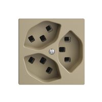 Steckdose EDIZIOdue 3×T23 sand 16A, mit Steckklemmen