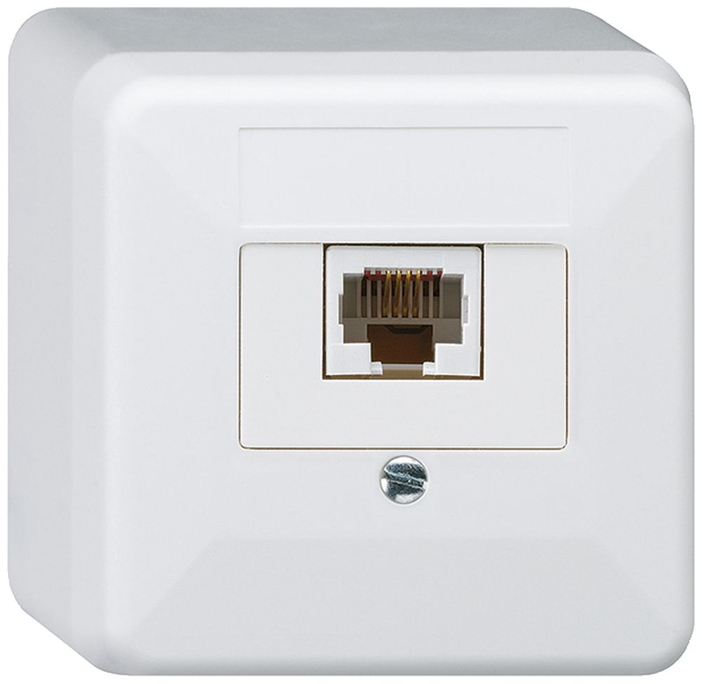 AP-Anschlussdose basico 1×RJ45u weiss 62×62×36mm