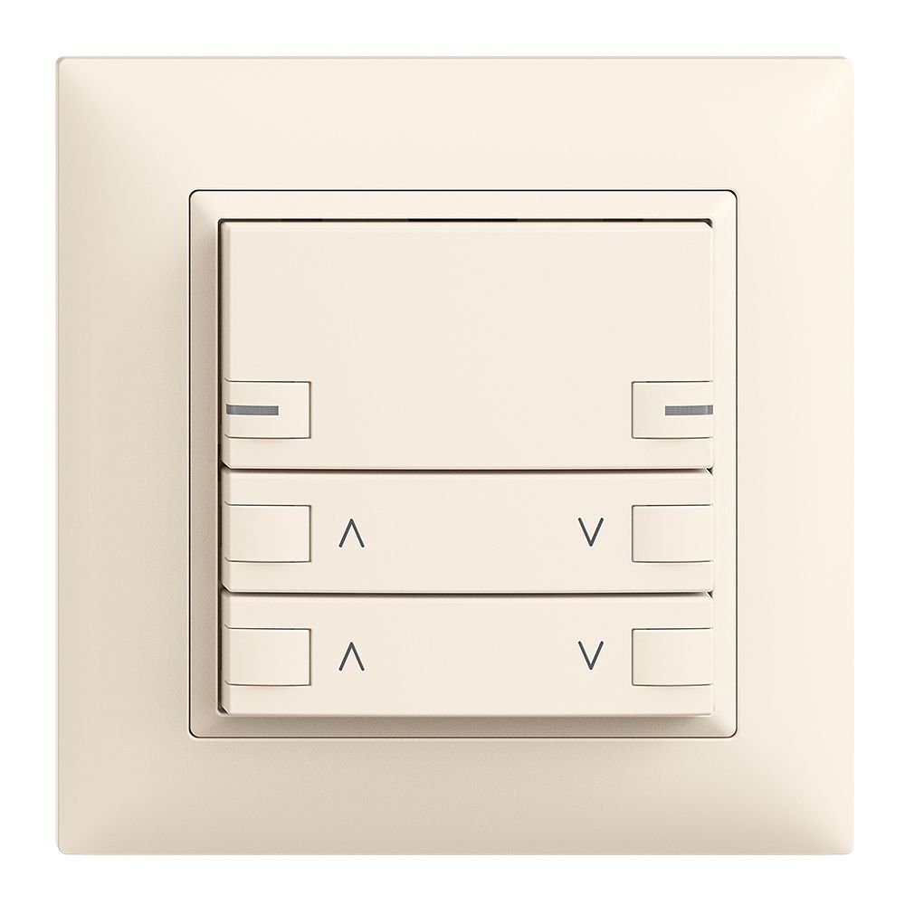 UP-Frontset EDIZIOdue zeptrionAIR Motor 2K ohne Bezeichnung mit LED crema