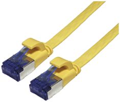 Patchkabel RJ45 VALUE Kat.6A U/FTP AWG32 PVC flach gelb 1m