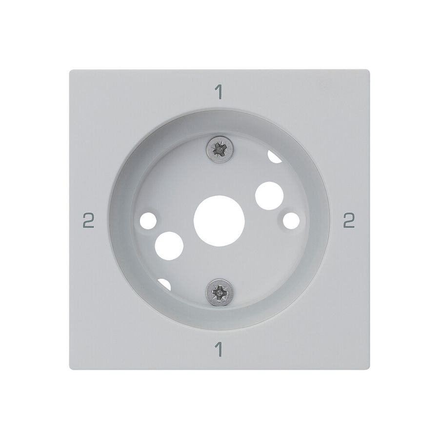 Placca frontale kallysto 2-1-2-1 60×60mm interruttore rotativo S3 grigio chiaro