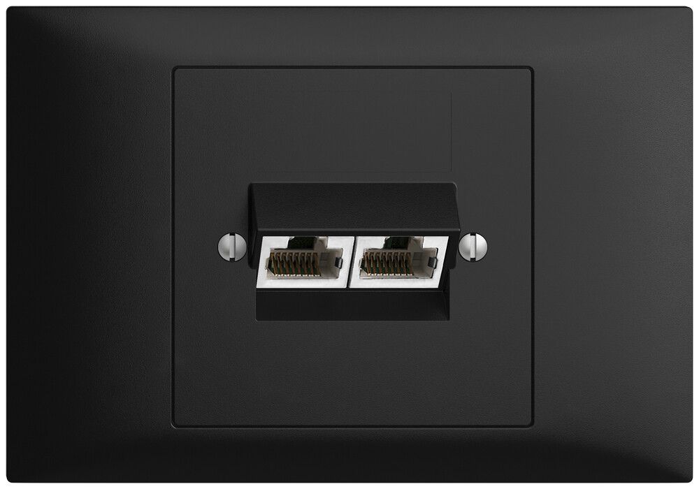 EB-Dose 2×RJ45/s 8P getr. EDIZIOdue schwarz ITplus