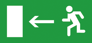 Piktogramm Legrand Rettungsweg links doppelseitig 325×150mm