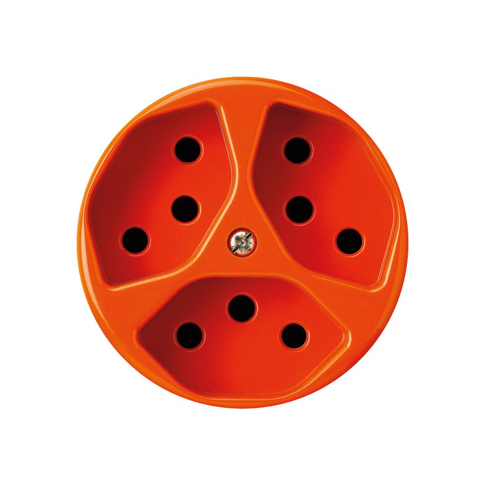 Einsatz zu UP-Steckdose basico 3×Typ 13 orange