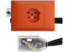 EB-Steckdose EDIZIOdue T15 orange 49…69mm für Flachkabel Technofil