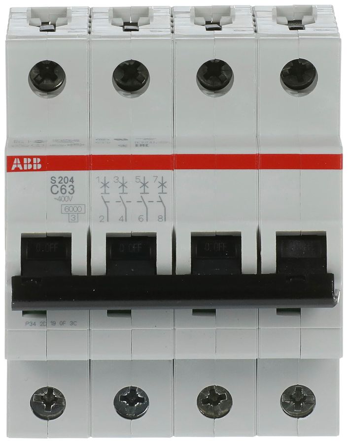 Disjoncteur ABB S204 C 4×63A
