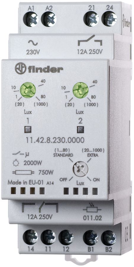 Dämmerungsschalter Finder 11.42 1U+1S 16A 230VAC