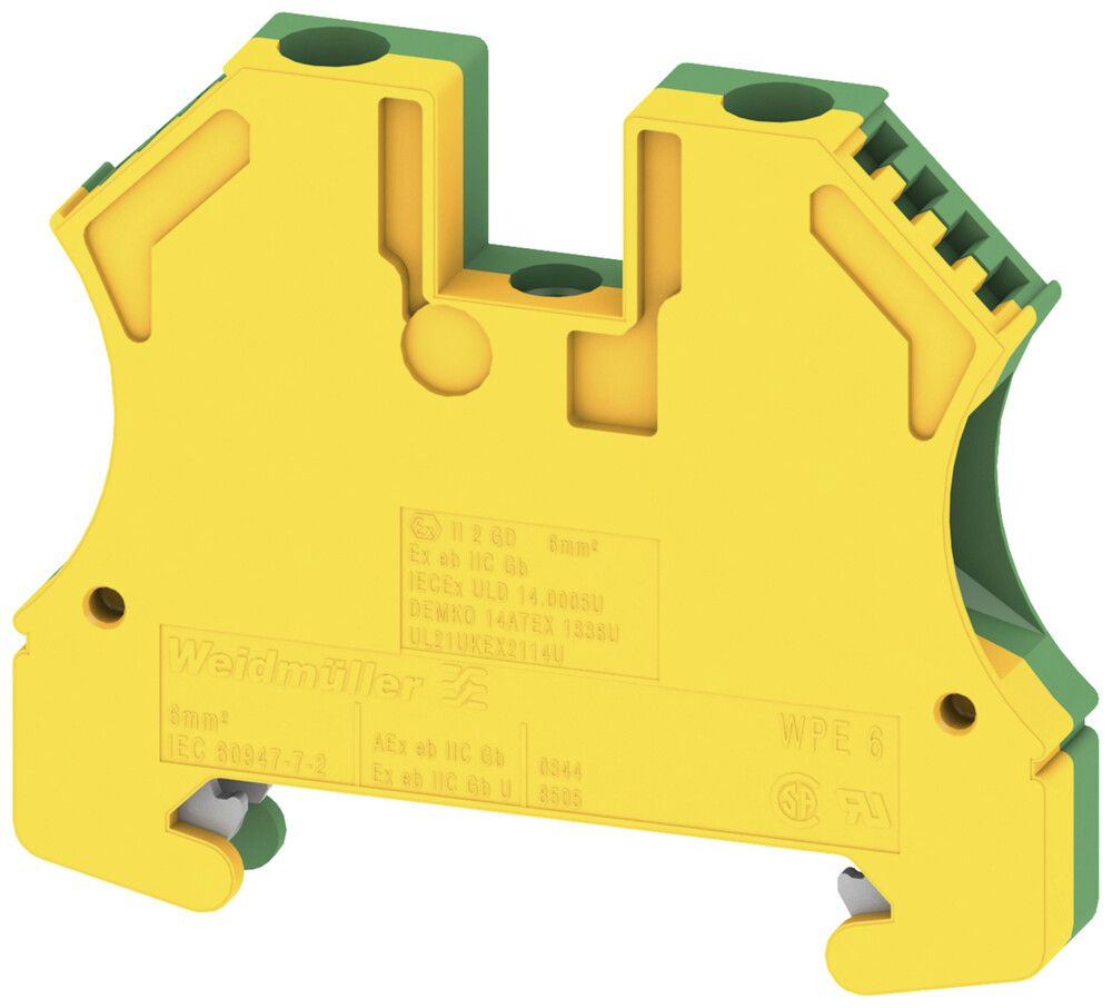 Morsetto di terra componibile 0.5…10mm² TH35/G32 verde-giallo
