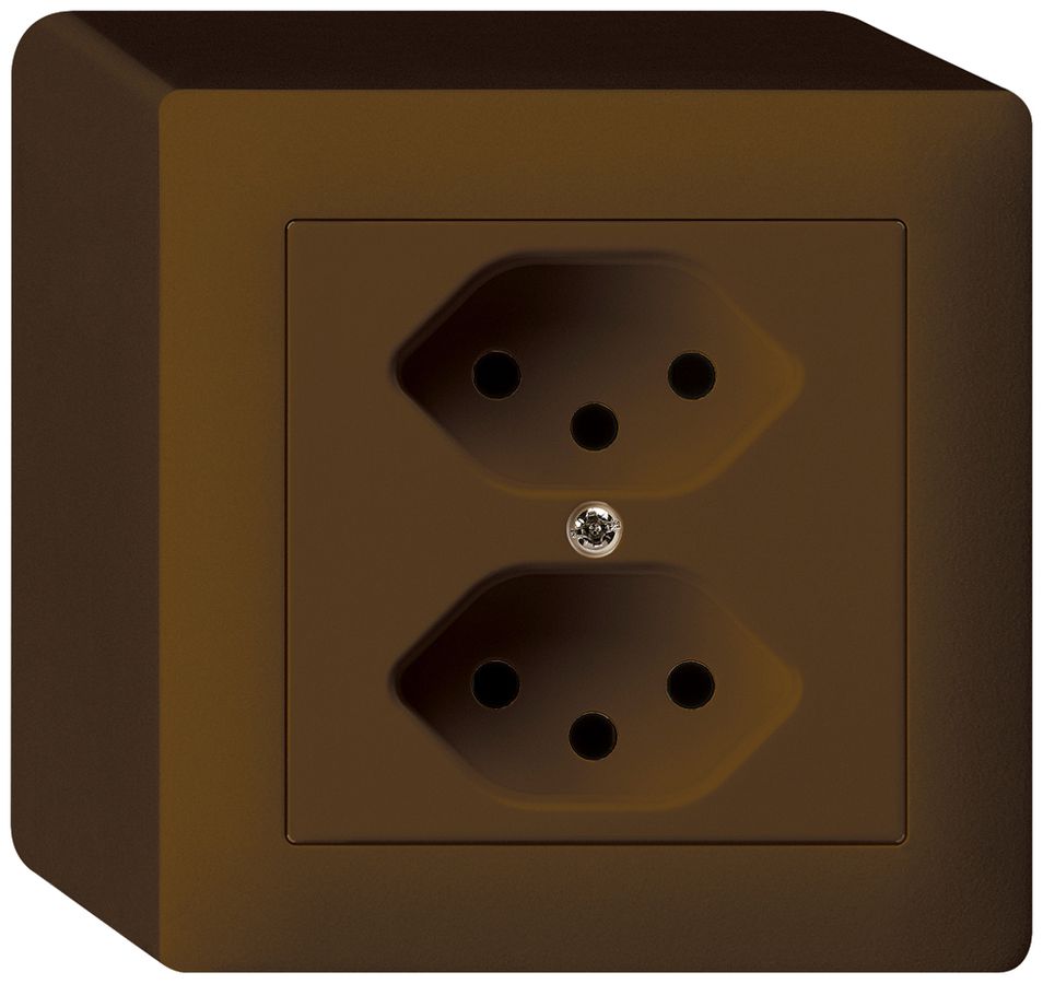 AP-Steckdose kallysto 2×T13 br mit Kinderschutz