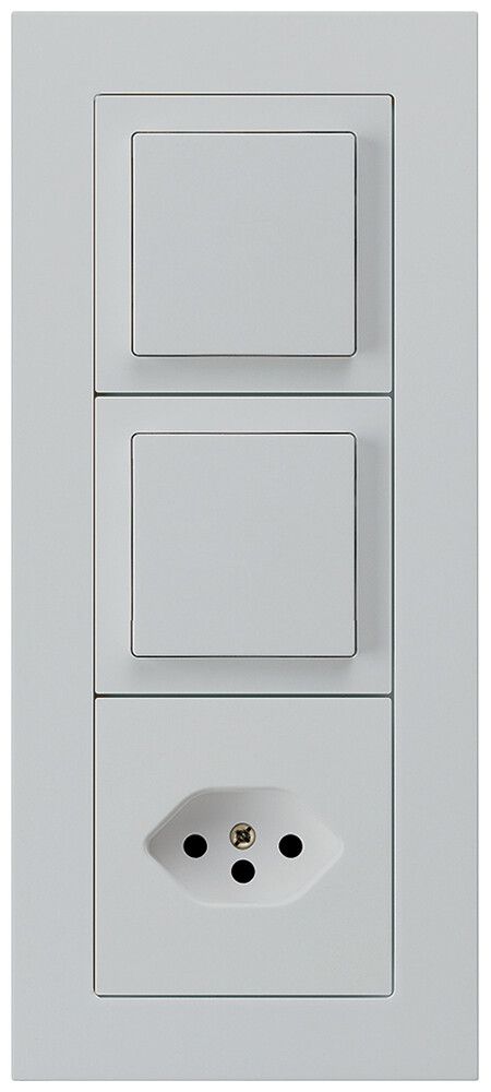 UP-Kombination kallysto.pro Gr.I-I-I vertikal 2×Schalter S3+Typ 13 lichtgrau