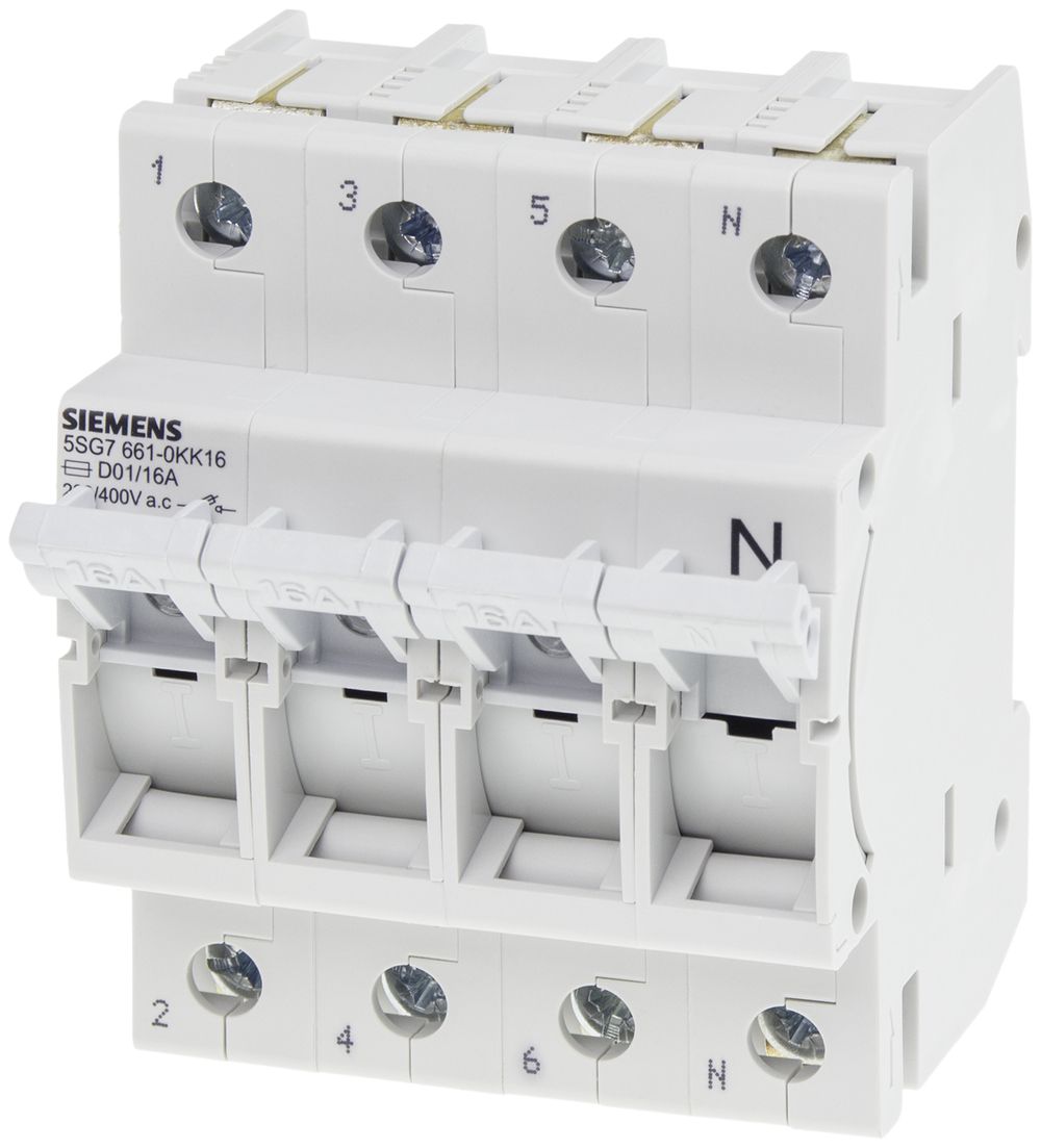 Interrupteur de charge Siemens MINIZED 5SG7 avec fusible D01 3LN 400V 16A 4UM