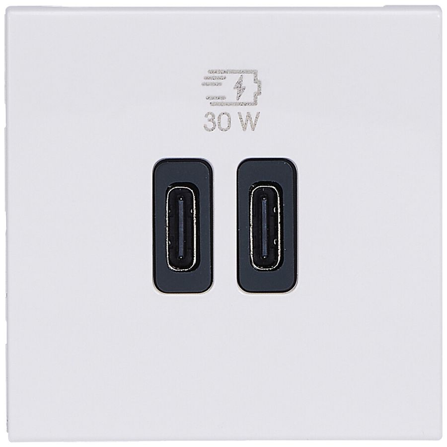 EB-USB-Ladesteckdose Legrand MOSAIC 2×USB-C 3000mA OUT:5V weiss