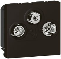 Antennensteckdose TV/R/SAT MOS 2 Module schwarz matt