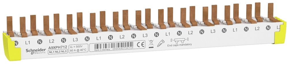Kammschiene Schneider Electric Clario iC40 3LN unten 12TE