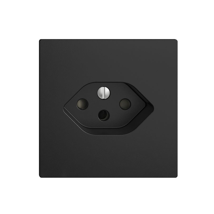 UP-Steckdose EDIZIOdue T13 schwarz mit Shutter