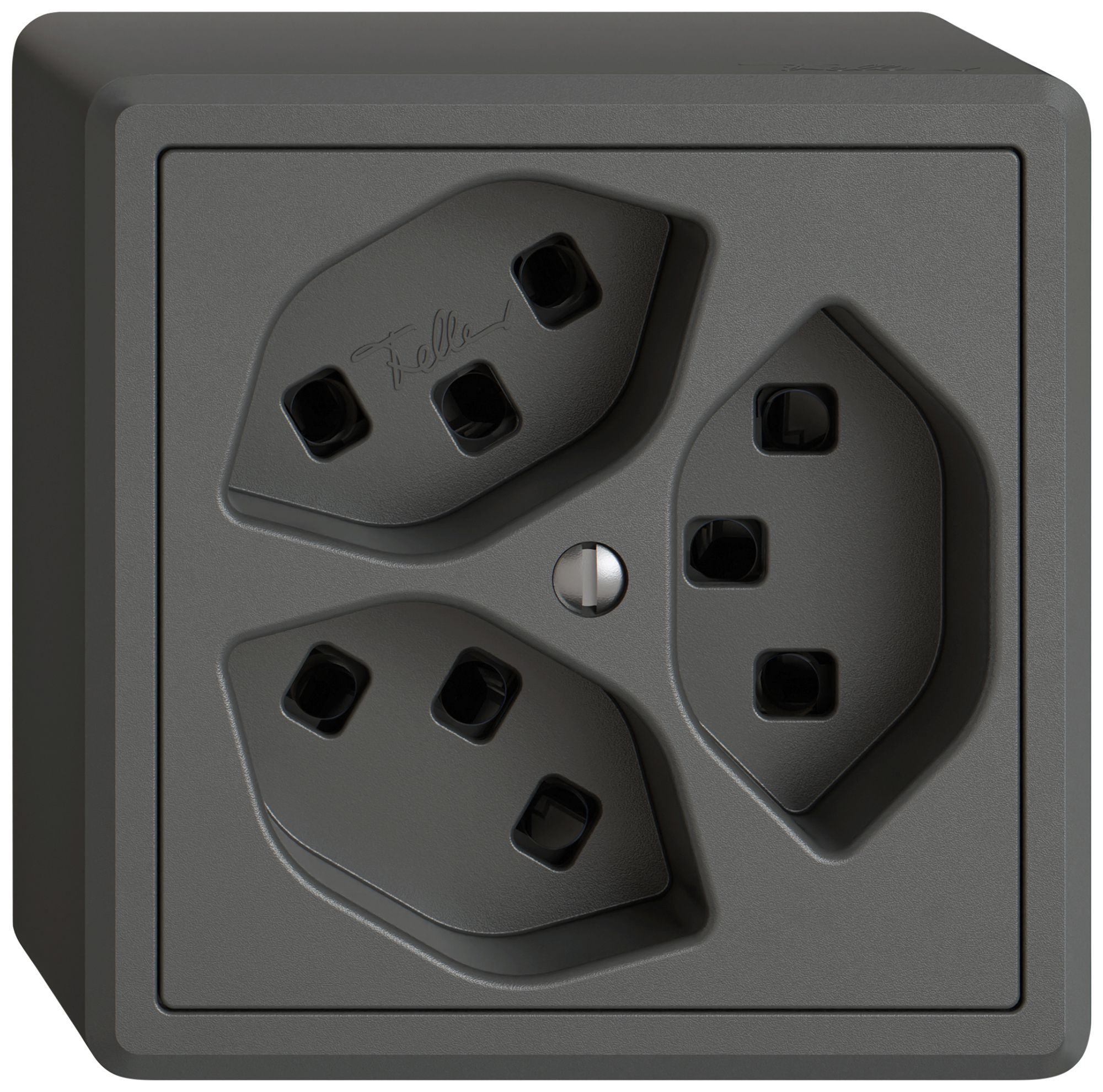 AP-Steckdose EDIZIO.liv SNAPFIX® 3×T23 dgu