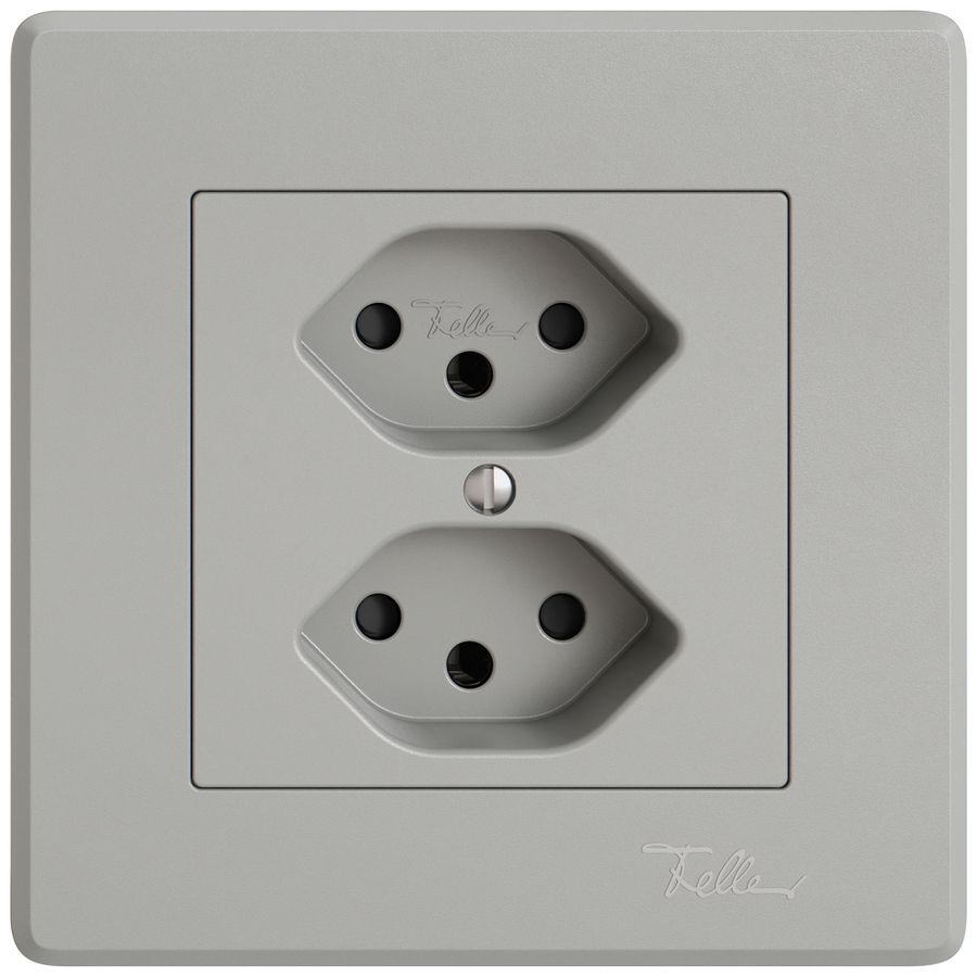 Prise ENC EDIZIO.liv SNAPFIX® 2×T13 avec shutter grc