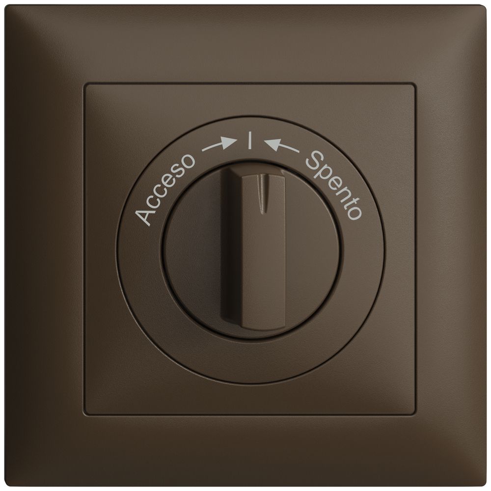 Frontset EDIZIOdue Acceso->I<-Spento coffee 88×88mm für Schwenktaster