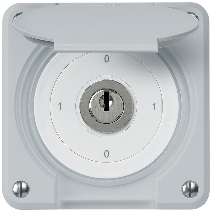 Interrupteur à clé ENC robusto IP55 avec clapet S0/1P gris