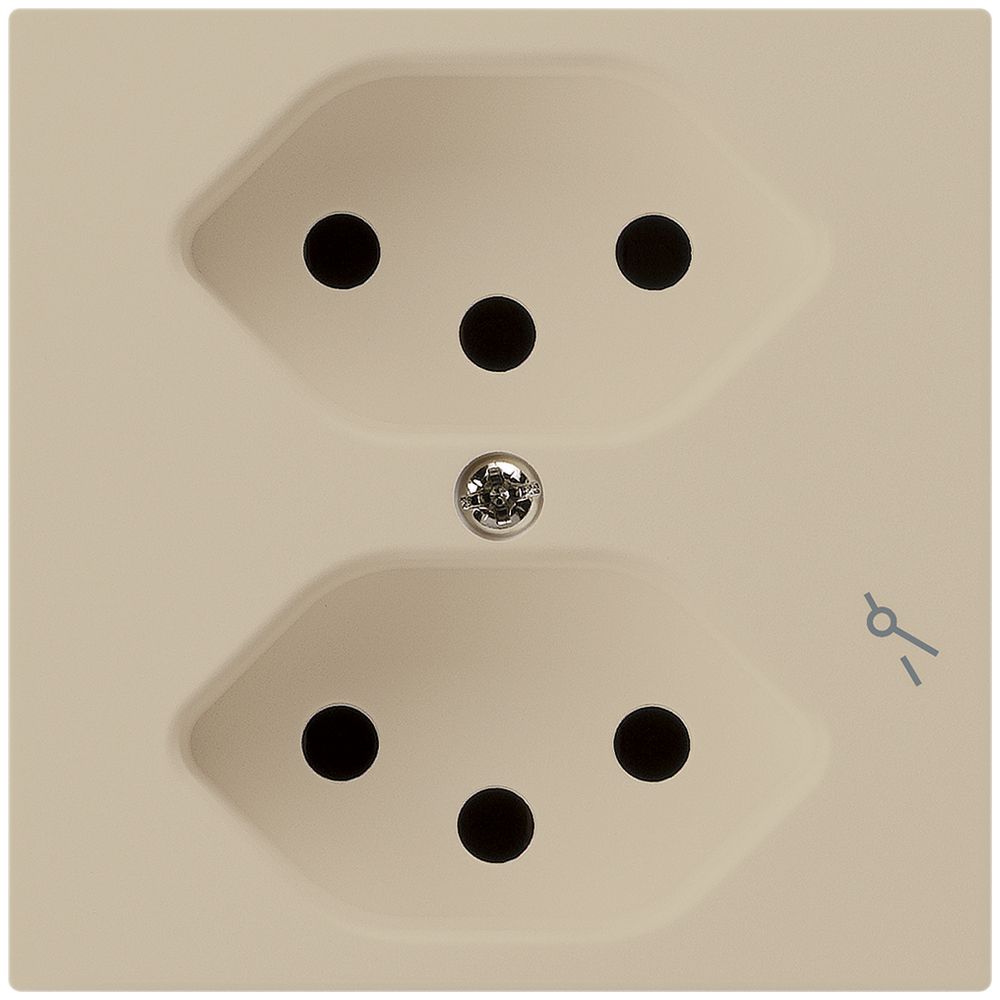 UP-Steckdose kallysto 2×T13 beige 1×geschaltet