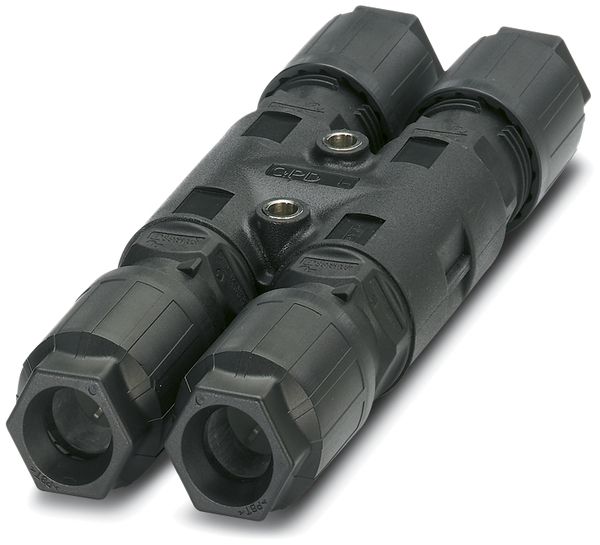 Distributore H QUICKON 4LPE 2.5mm² Ø9…16mm 4×dado nero