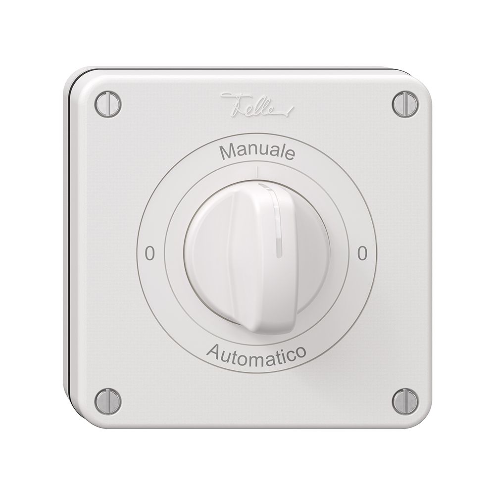 NUP-Drehschalter NEVO, 2/1 L, mit Drehgriff, KS, 0-Manuale-0-Automatico, weiss