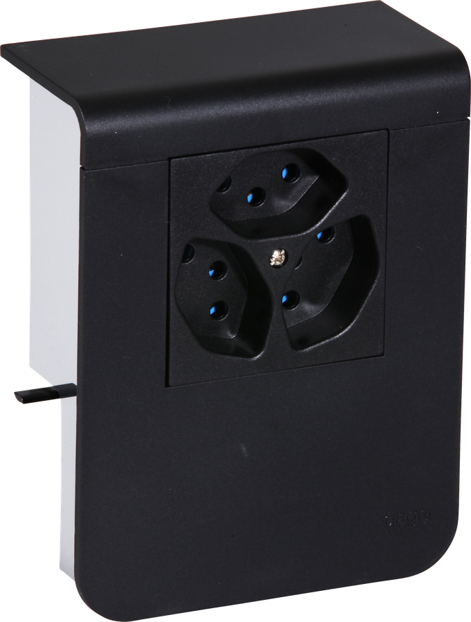 Supporto d'apparecchio Hager per SL20080 nero, 3×T13